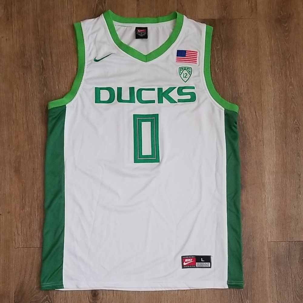 Satou Sabally Oregon Ducks #0 Mens Large L Fully Stitched Green White New